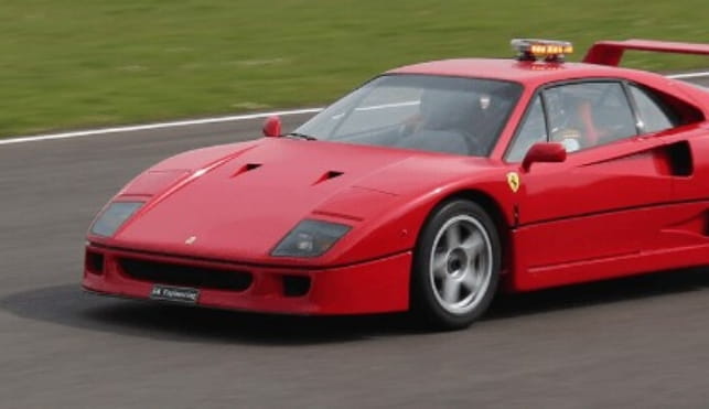 Ferrari on a racetrack